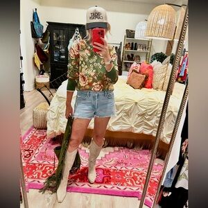 Liverpool Green Floral Sweater